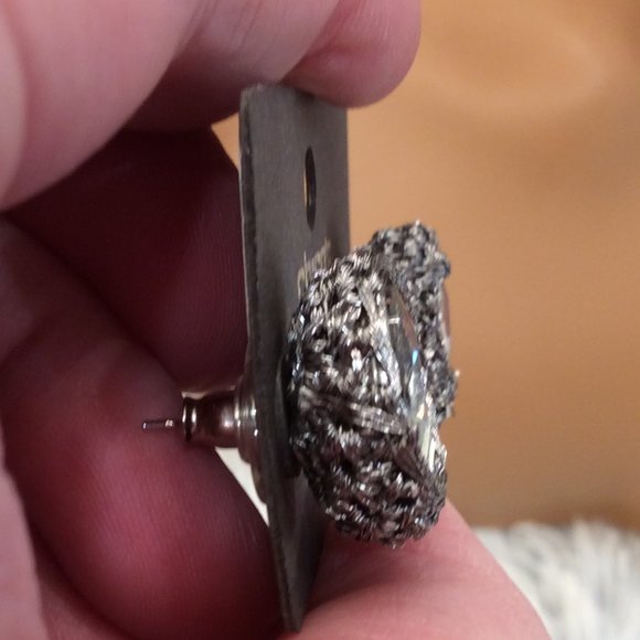 Chico silver & rhinestone large button / stud earrings. NWT - Picture 6 of 10